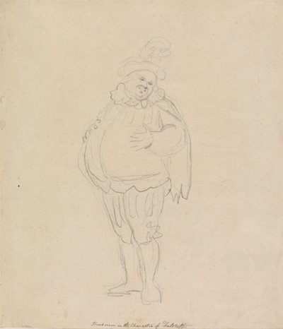 Henderson in der Rolle des Falstaff von Thomas Rowlandson